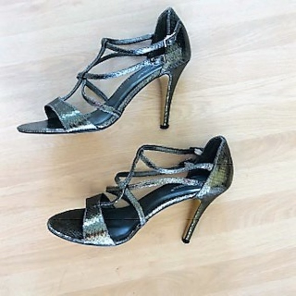 Pierre Dumas Metallic Gray High Heeled Sandals - Picture 5 of 8